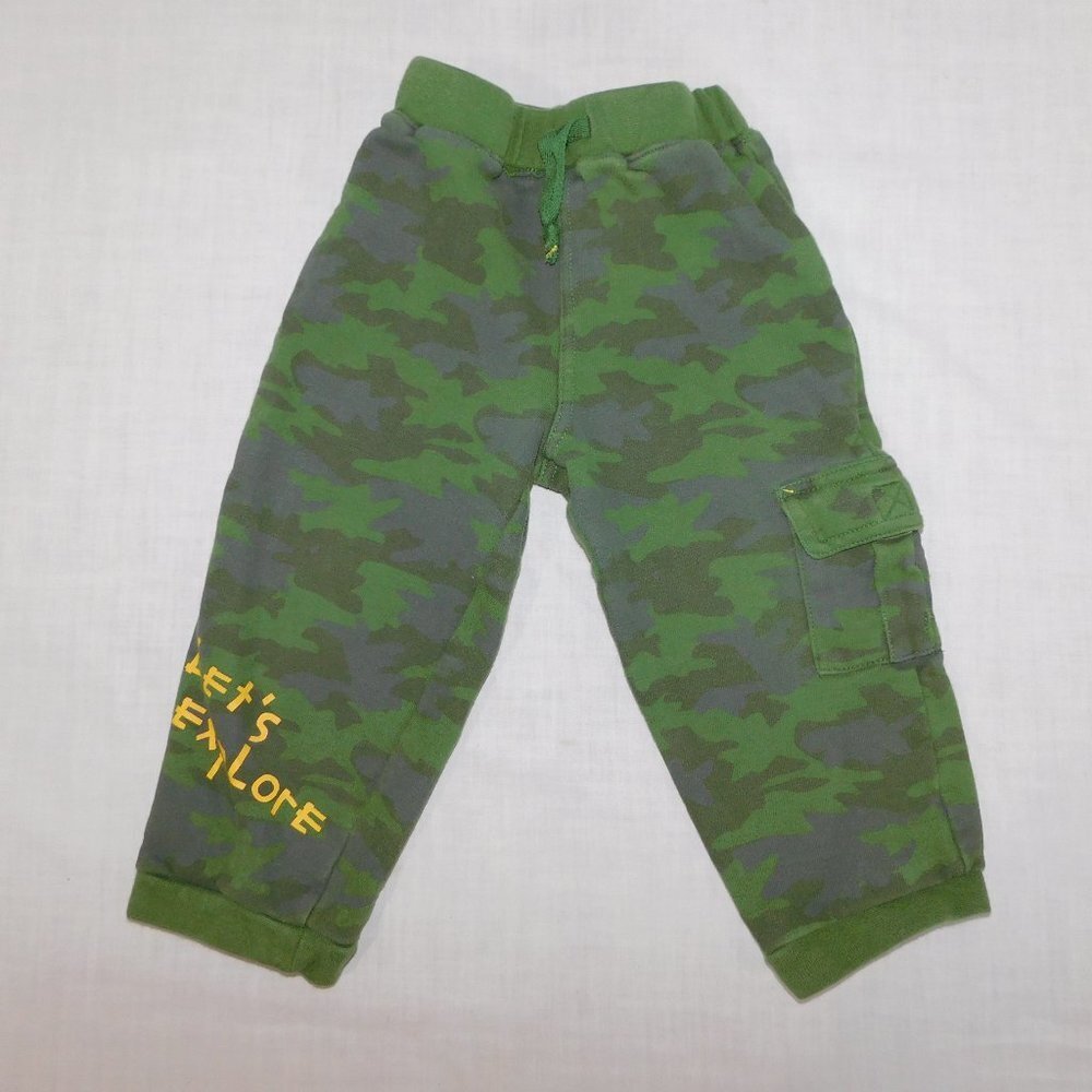 Sesame Beginnings baby Boys 24 months Lets Explore Green Camo Sweatpants 24M